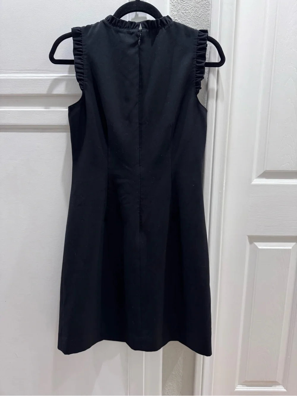 J. Crew Suiting Black Sleeveless Ruffle-Trim Mini Dress 2